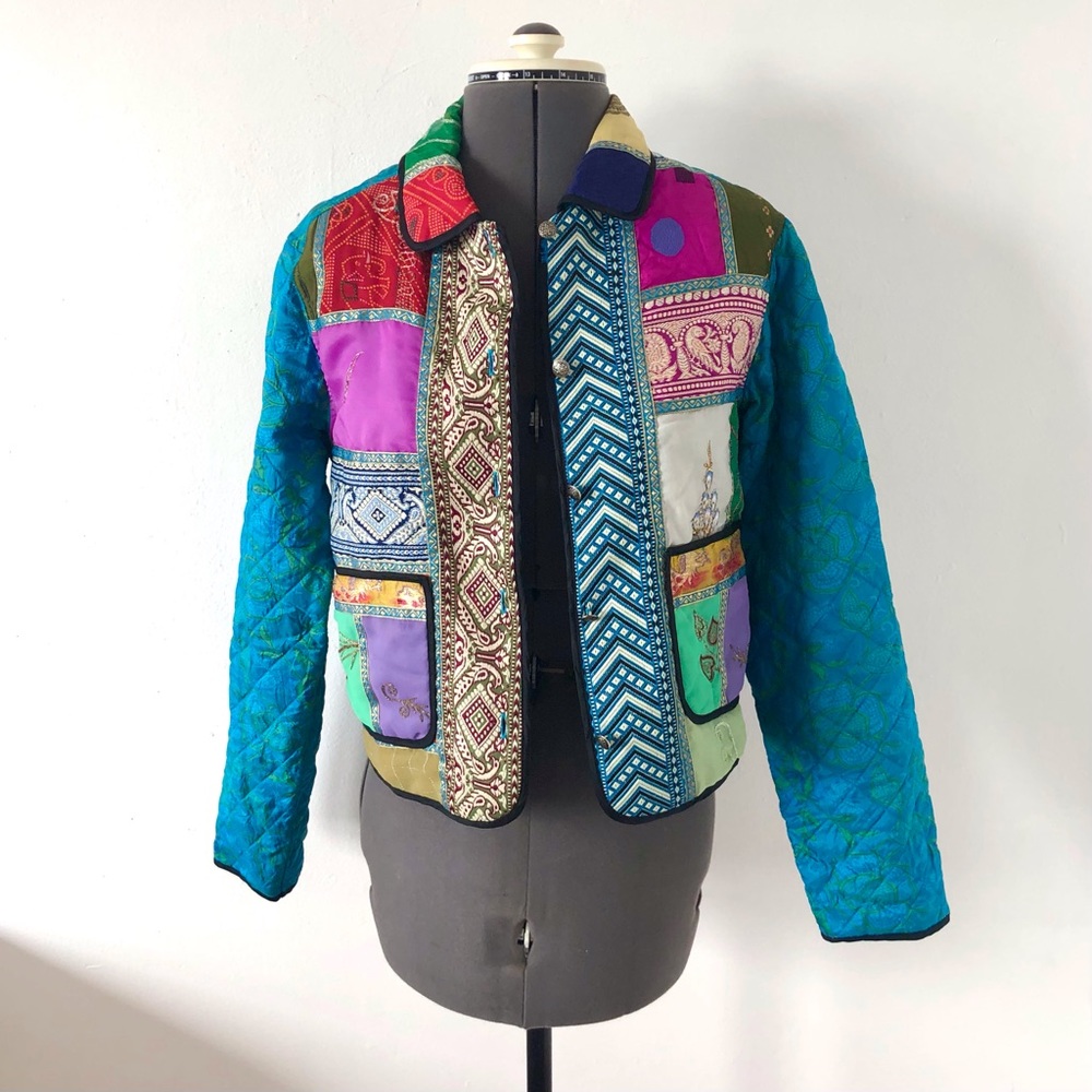 Vintage David Brooks Quilted Patchwork Jacket Sz … - image 2